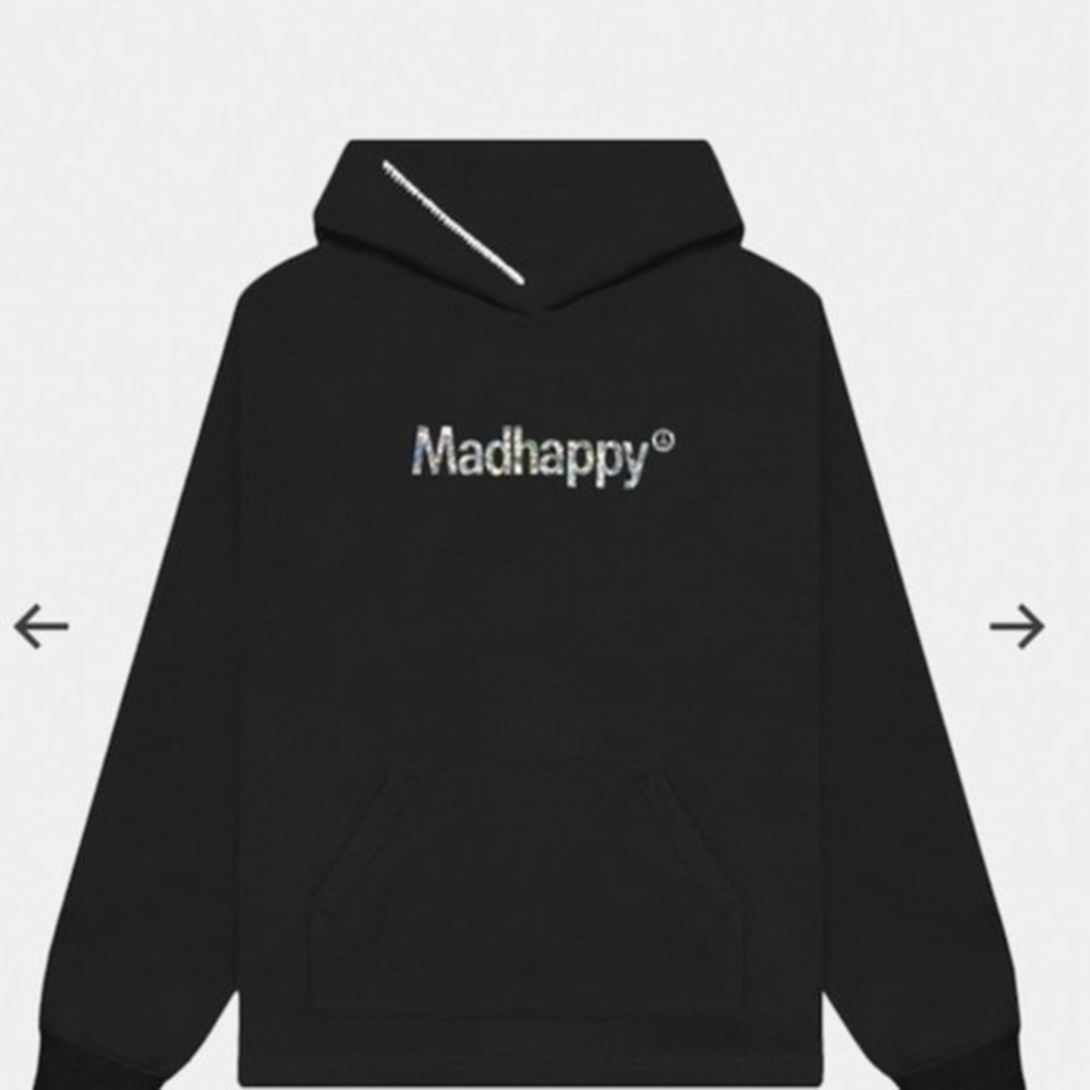 Madhappy Black Hoodie with Iridescent Foil Logo Like New